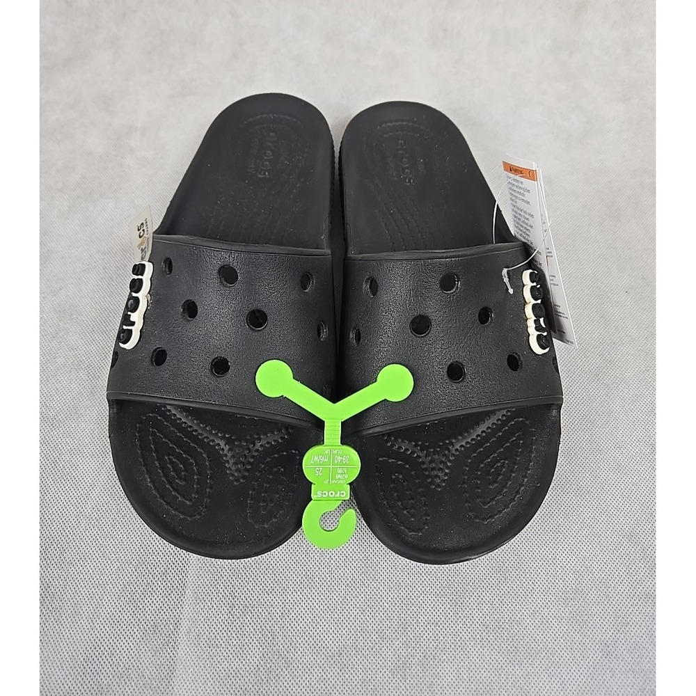 Crocs Unisex Classic Slide Sandals Black Men Size 7 Women 9